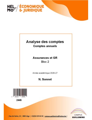 Analyse des comptes annuels